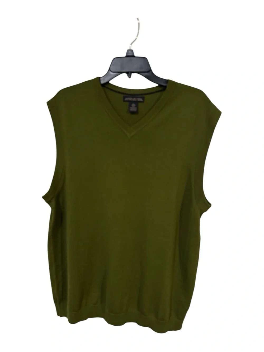 Banana Republic Men XL 100% Merino Wool Sweater Vest Olive Green V Neck